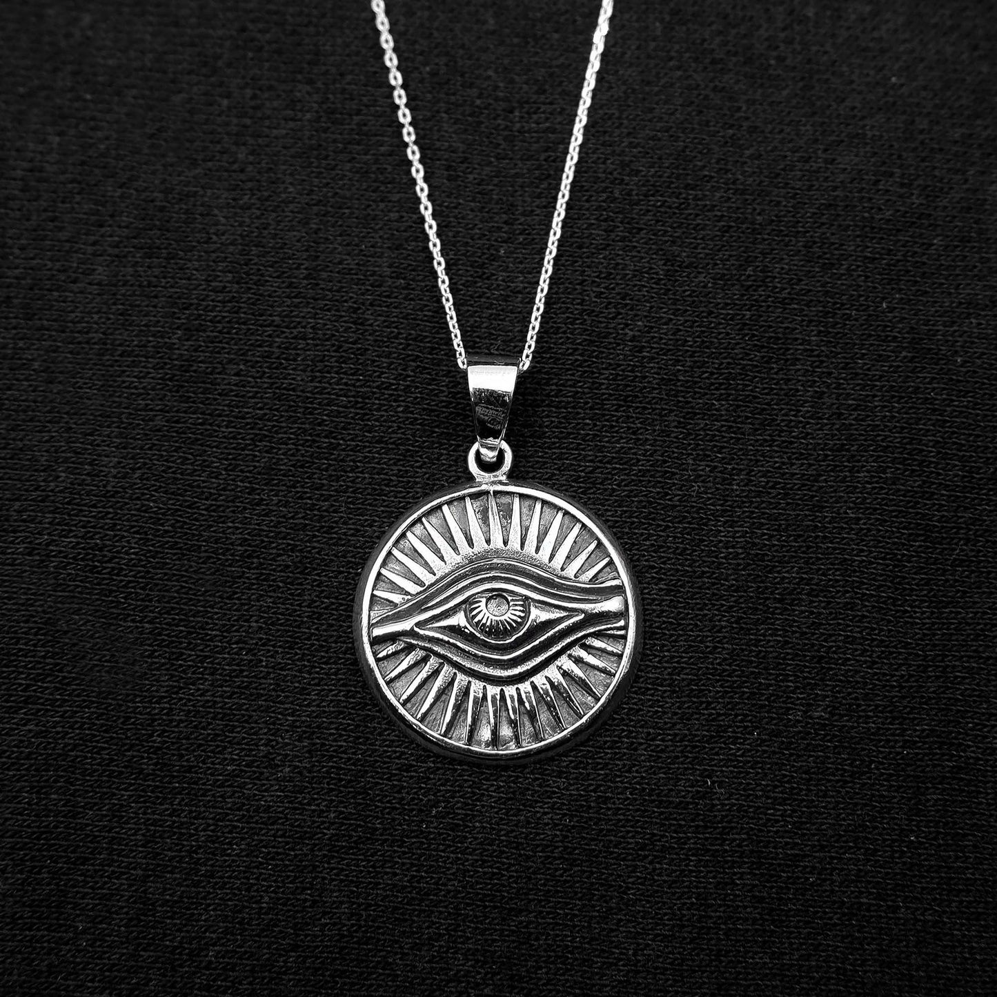 All Seeing Eye Protection Charm Necklace, 925 Silver Eye Talisman Gothic necklace, Illuminati Eye Necklace, Evil eye Providence Necklace - Aster & Trinkets