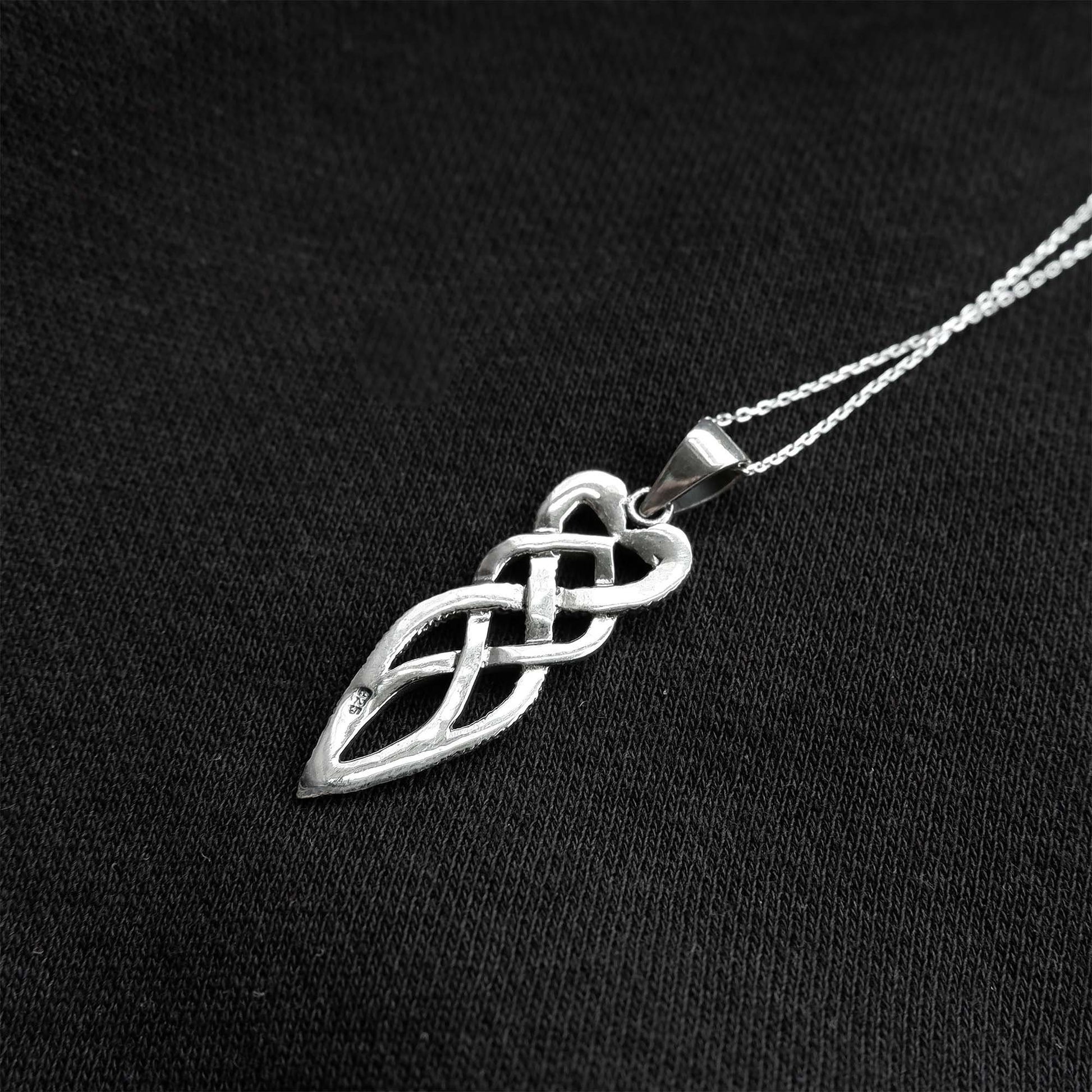 Intertwined Snake Celtic Knot Necklace, 925 Silver Twisted double-headed snake Serpent Celtic Necklace, Twin Snake Celtic Pendant Necklace - Aster & Trinkets