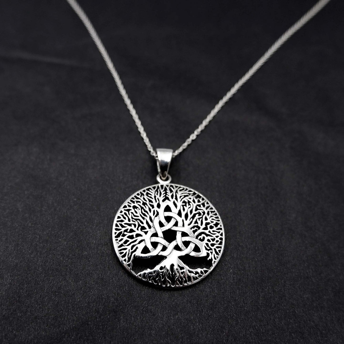 Celtic Triquetra Tree of Life Necklace, 925 Sterling Silver Yggdrasil Talisman Necklace, Viking Nordic Tree of Life Jewelry, Irish gift - Aster & Trinkets