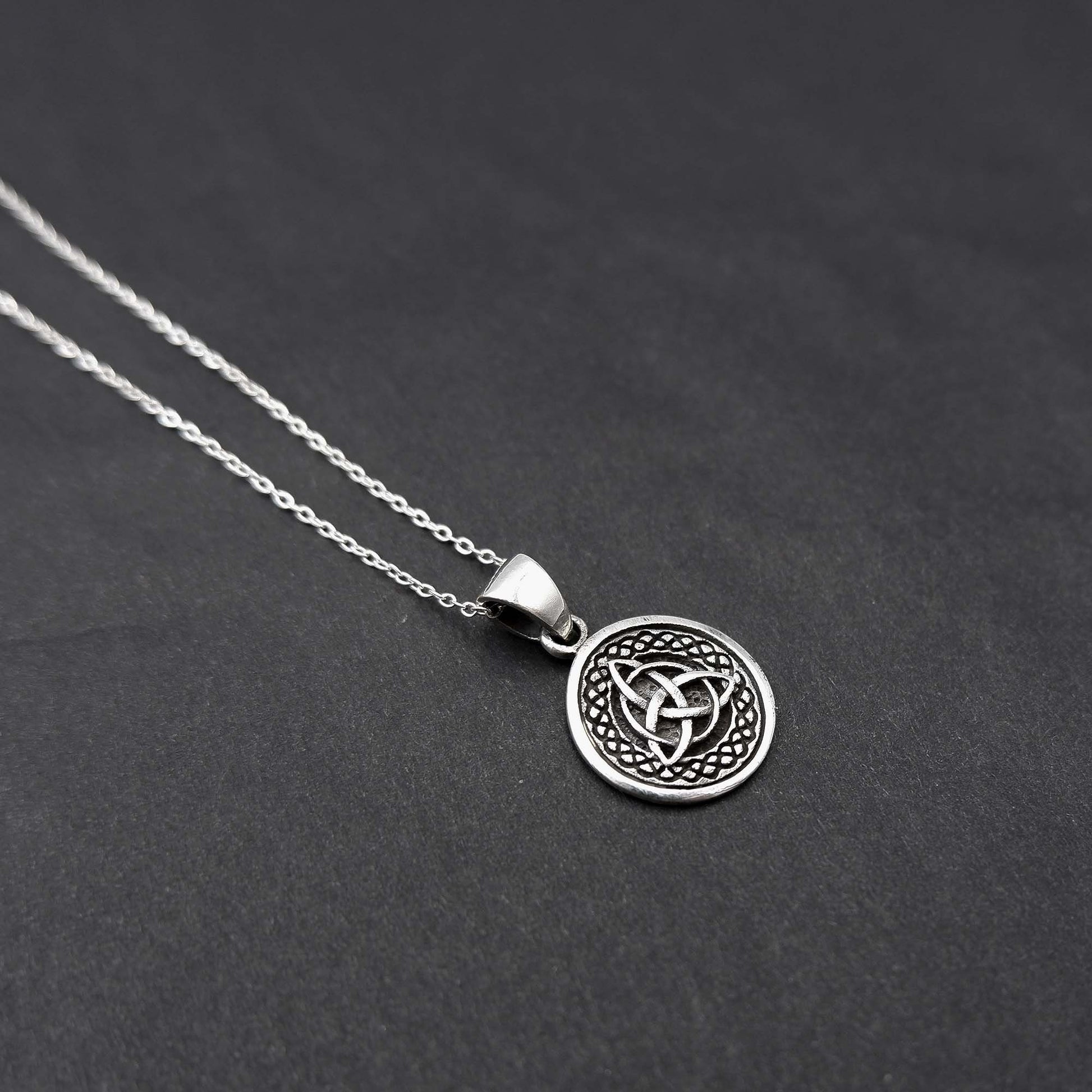 Celtic Knot Triquetra Necklace, 925 Sterling Silver Dainty Irish Triskele Pendant, minimalist everyday necklace, silver celtic necklace - Aster & Trinkets