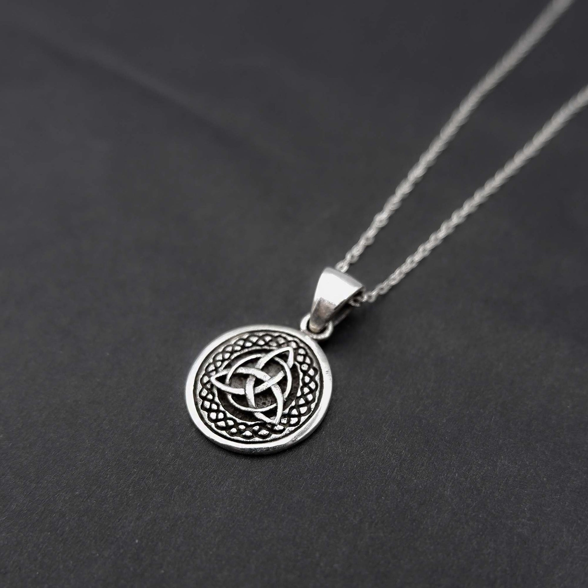 Celtic Knot Triquetra Necklace, 925 Sterling Silver Dainty Irish Triskele Pendant, minimalist everyday necklace, silver celtic necklace - Aster & Trinkets