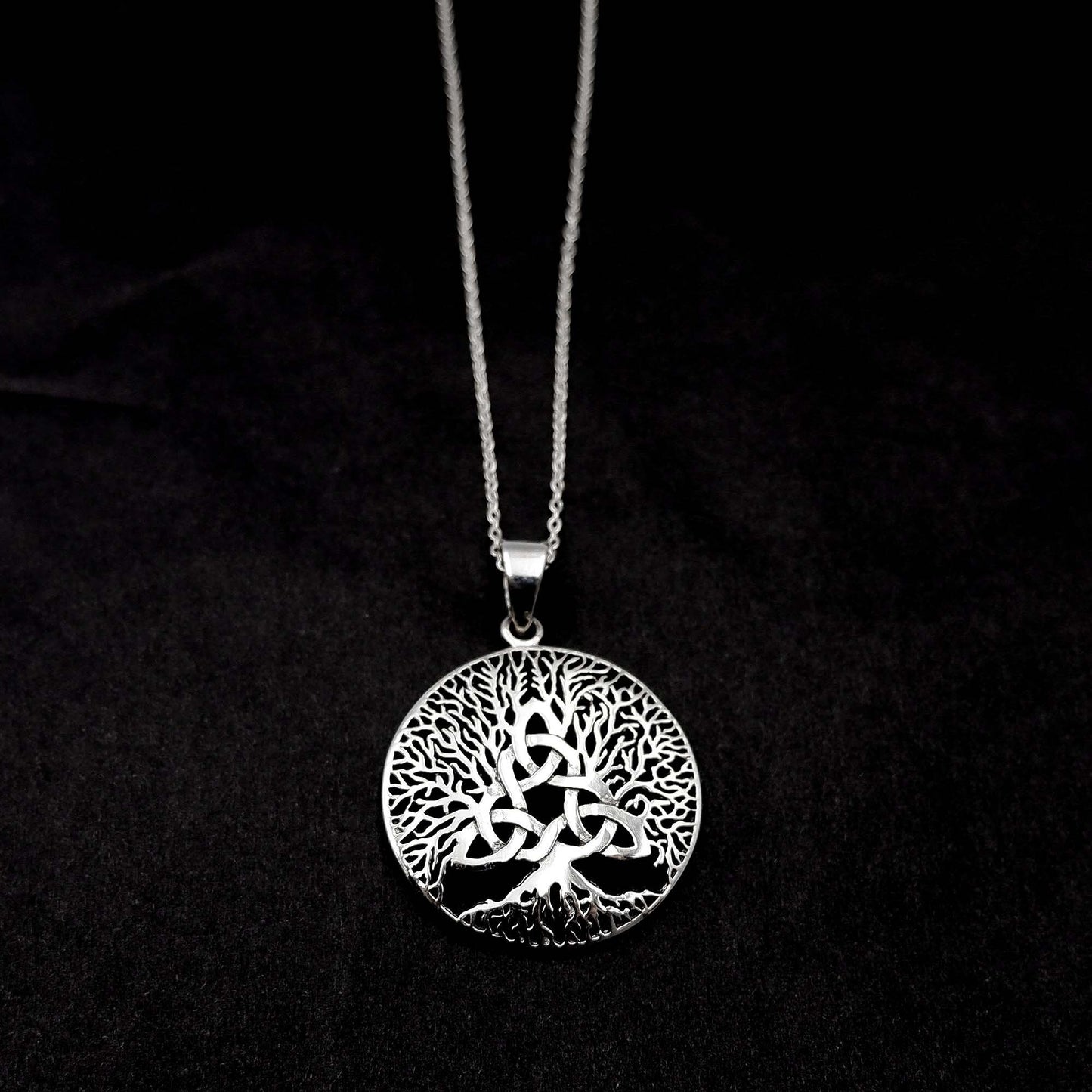 Celtic Triquetra Tree of Life Necklace, 925 Sterling Silver Yggdrasil Talisman Necklace, Viking Nordic Tree of Life Jewelry, Irish gift - Aster & Trinkets