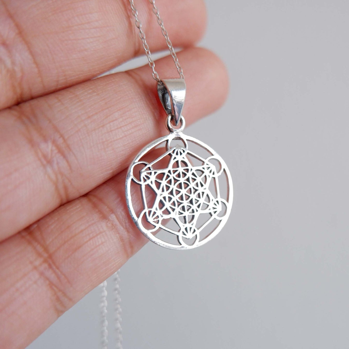 Metatrons cube Sacred Geometry necklace, 925 Silver Sacred Geometry necklace, Seed of Life necklace, Mandala necklace,Angel Talisman Jewelry - Aster & Trinkets