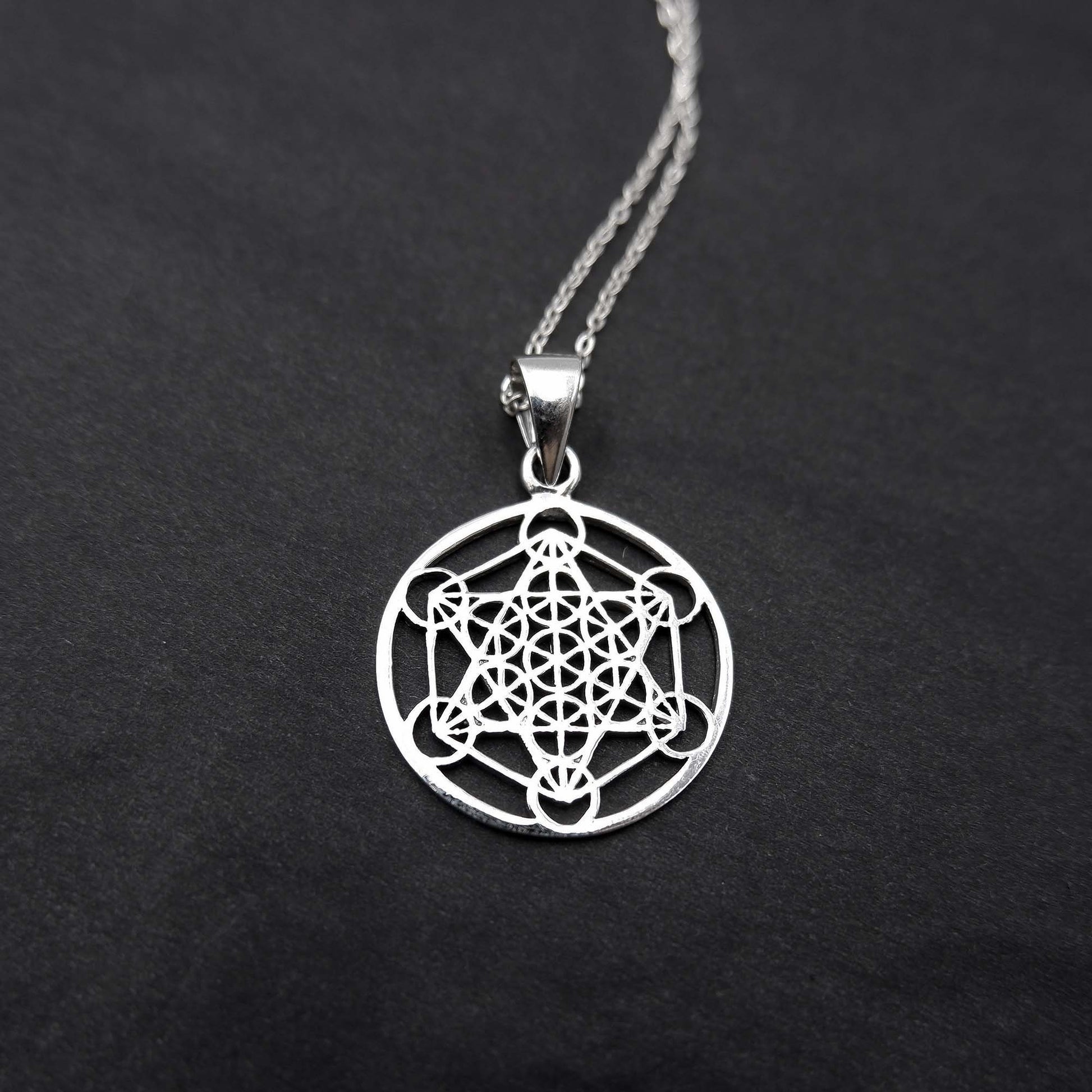 Metatrons cube Sacred Geometry necklace, 925 Silver Sacred Geometry necklace, Seed of Life necklace, Mandala necklace,Angel Talisman Jewelry - Aster & Trinkets