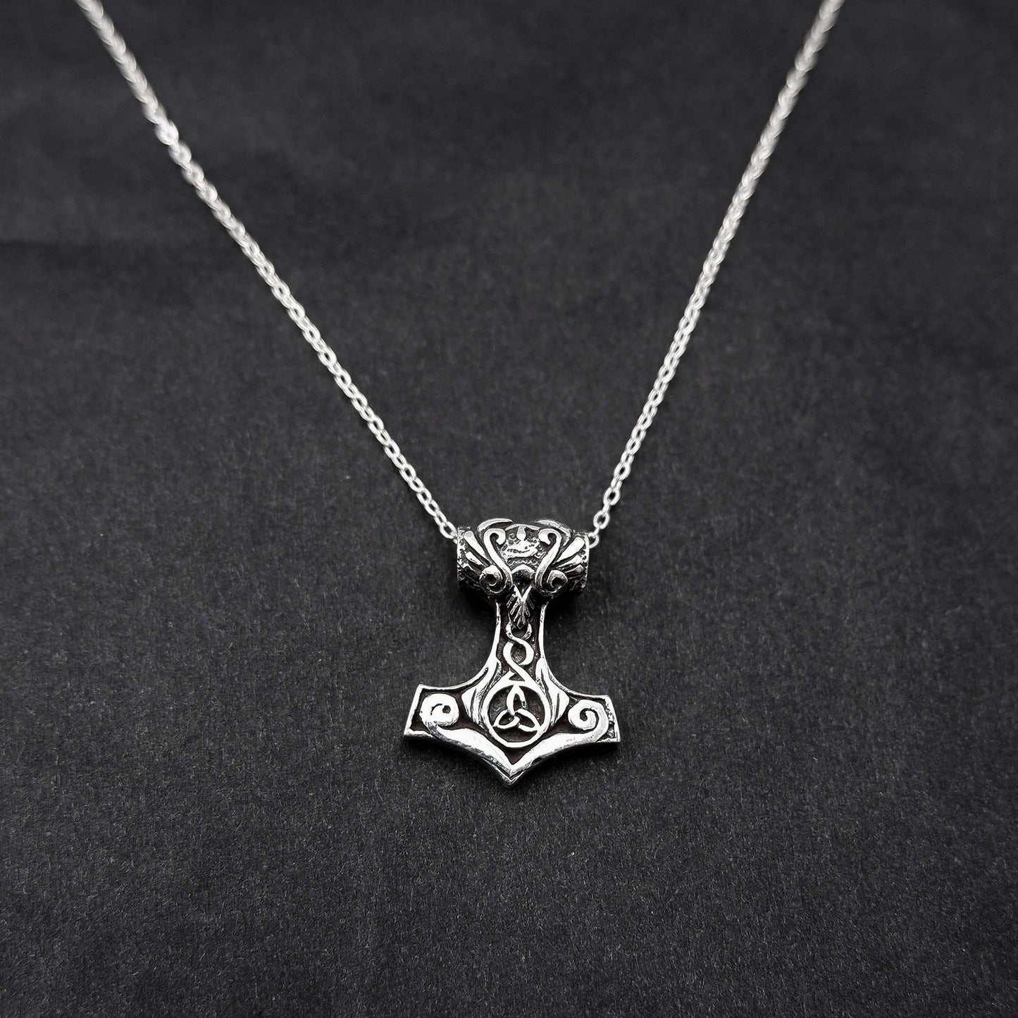 Celtic Odin Axe Viking Pendant Necklace, 925 Silver Small Viking Thor&#39;s Hammer Mjolnir Pendant, Scandinavian jewelry Mjolnir Charm Necklace - Aster & Trinkets