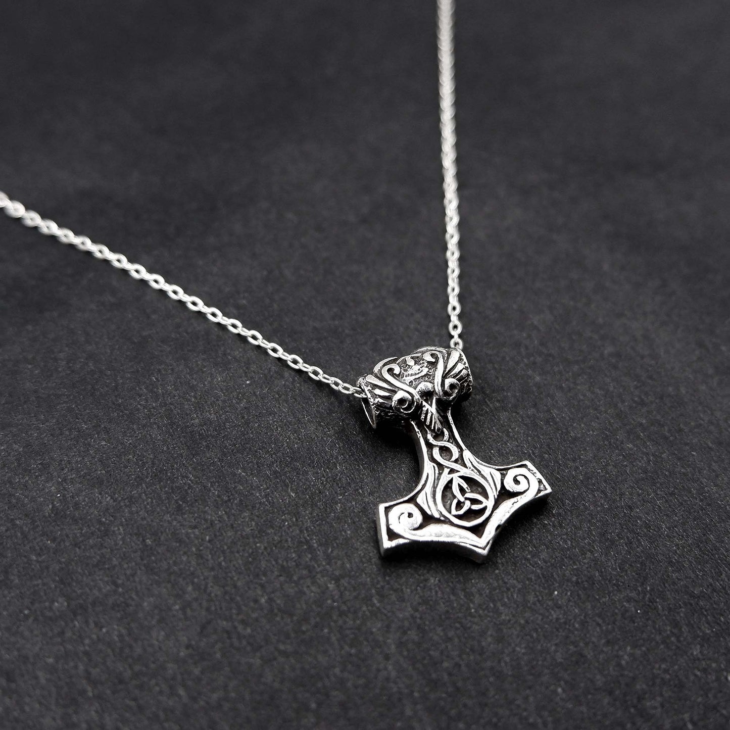 Celtic Odin Axe Viking Pendant Necklace, 925 Silver Small Viking Thor&#39;s Hammer Mjolnir Pendant, Scandinavian jewelry Mjolnir Charm Necklace - Aster & Trinkets