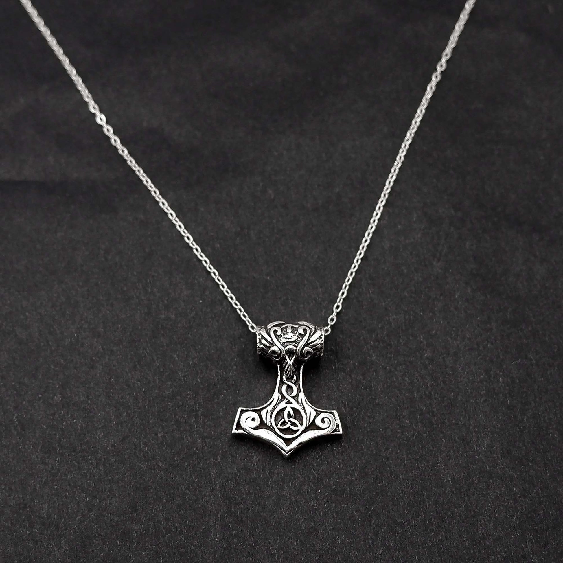 Celtic Odin Axe Viking Pendant Necklace, 925 Silver Small Viking Thor&#39;s Hammer Mjolnir Pendant, Scandinavian jewelry Mjolnir Charm Necklace - Aster & Trinkets