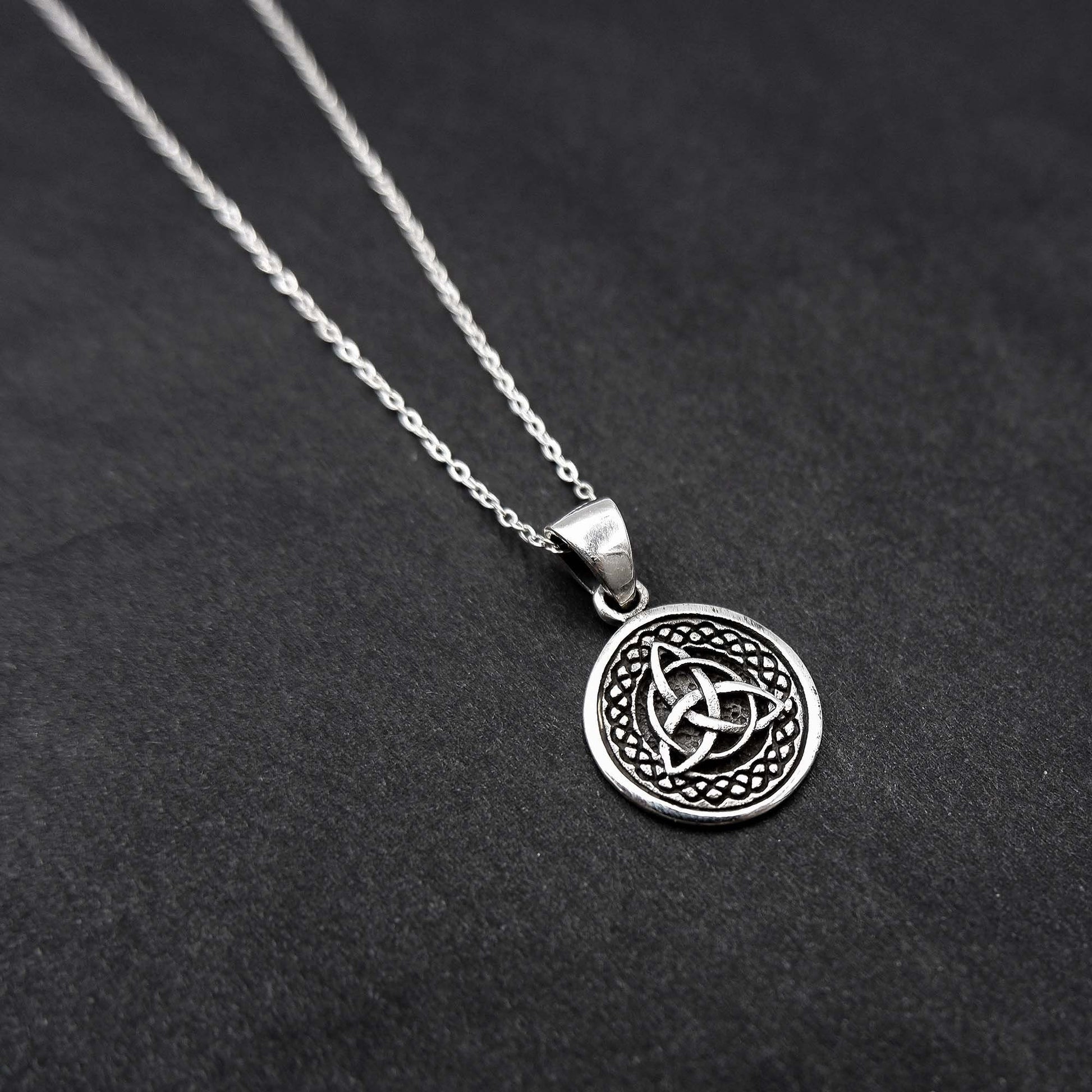 Celtic Knot Triquetra Necklace, 925 Sterling Silver Dainty Irish Triskele Pendant, minimalist everyday necklace, silver celtic necklace - Aster & Trinkets