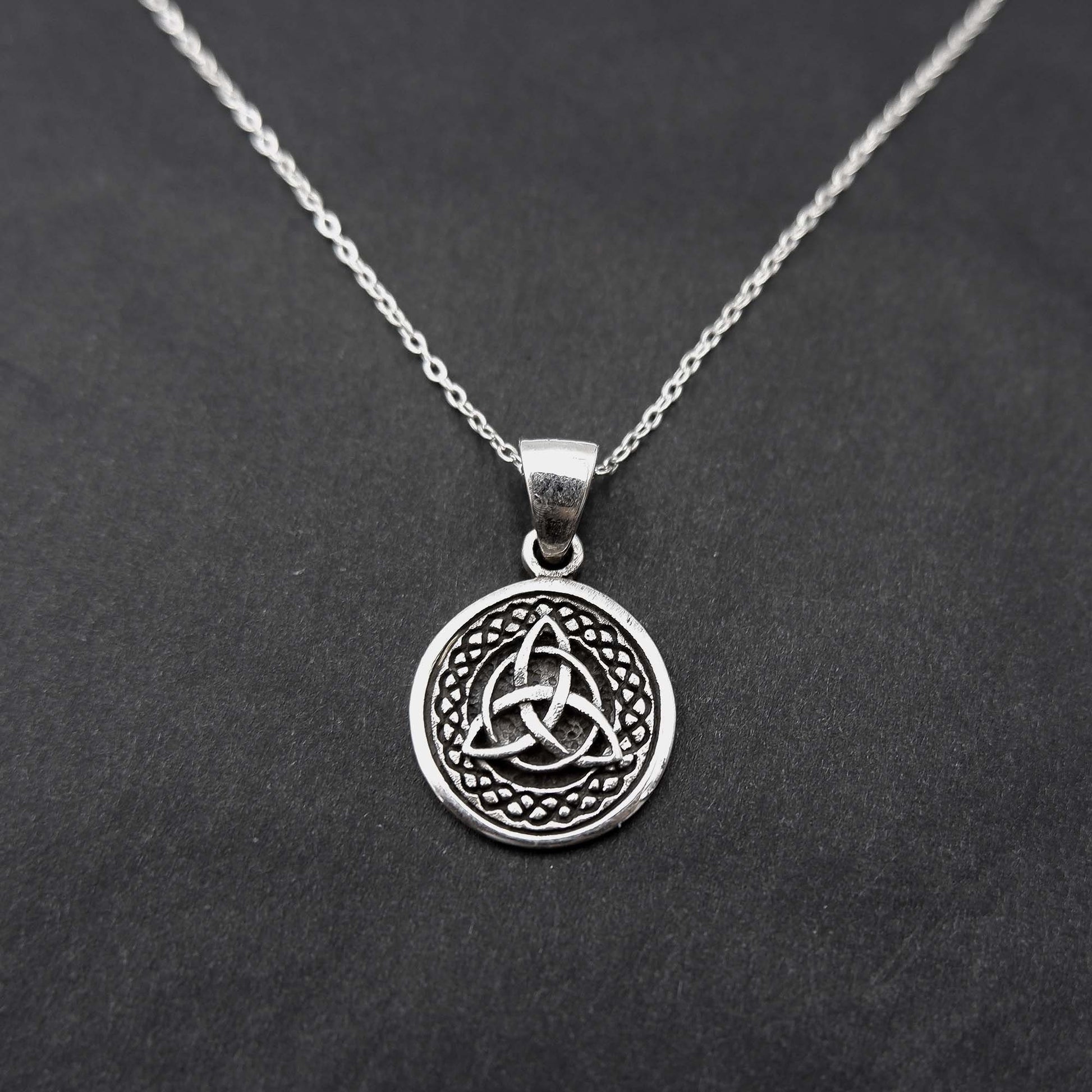 Celtic Knot Triquetra Necklace, 925 Sterling Silver Dainty Irish Triskele Pendant, minimalist everyday necklace, silver celtic necklace - Aster & Trinkets