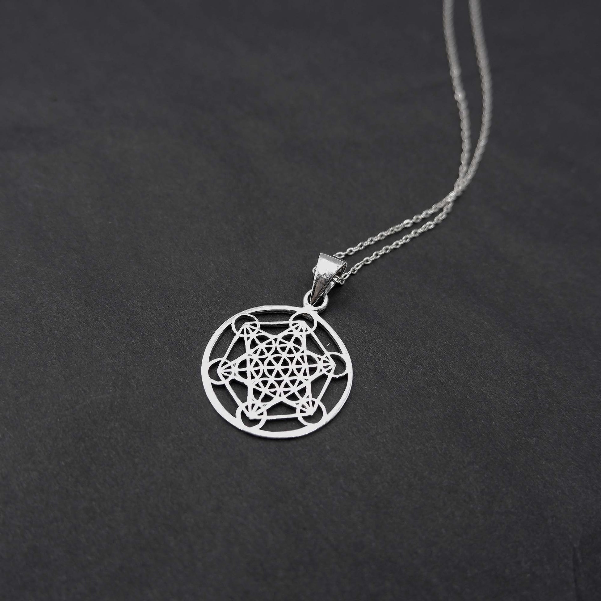 Metatrons cube Sacred Geometry necklace, 925 Silver Sacred Geometry necklace, Seed of Life necklace, Mandala necklace,Angel Talisman Jewelry - Aster & Trinkets