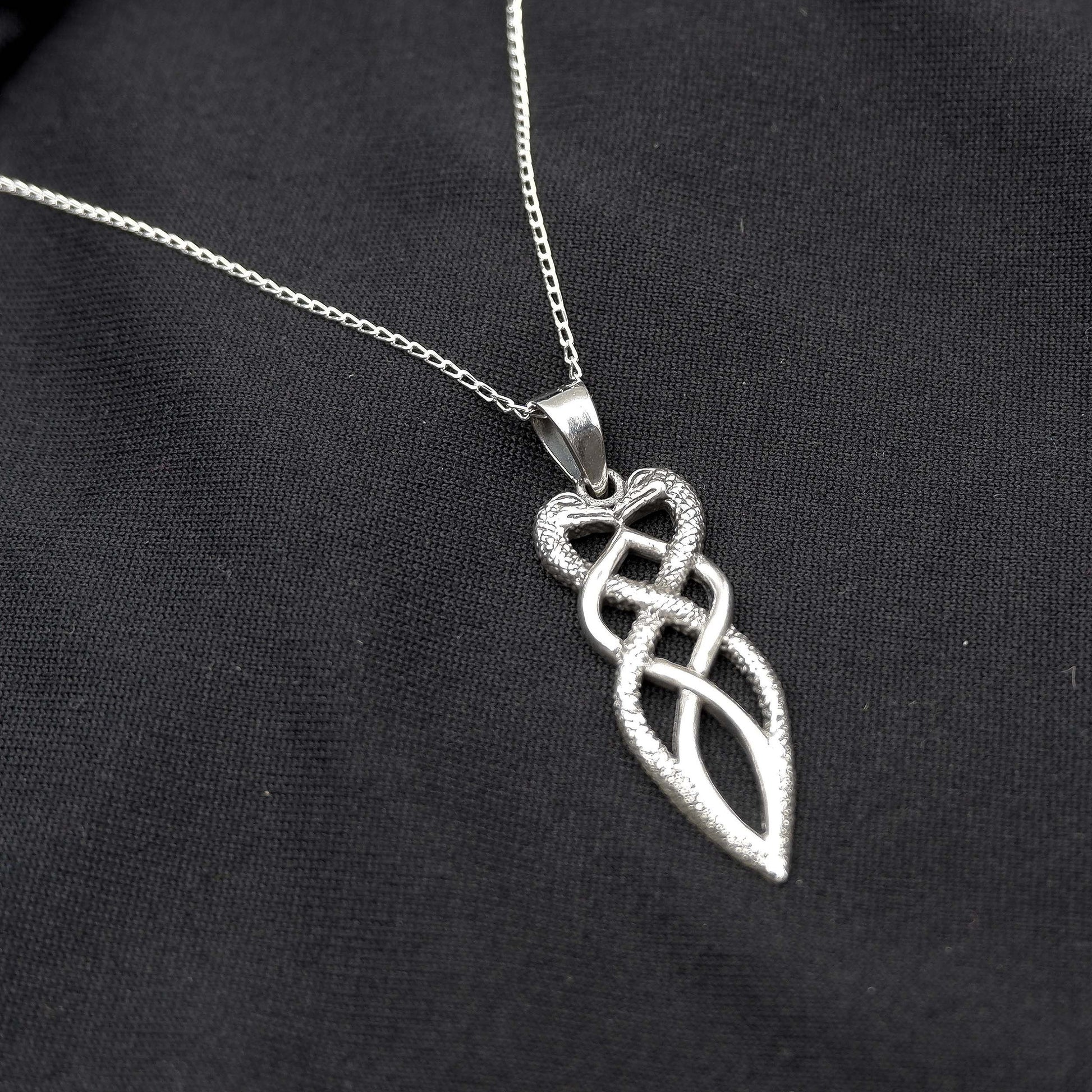 Intertwined Snake Celtic Knot Necklace, 925 Silver Twisted double-headed snake Serpent Celtic Necklace, Twin Snake Celtic Pendant Necklace - Aster & Trinkets