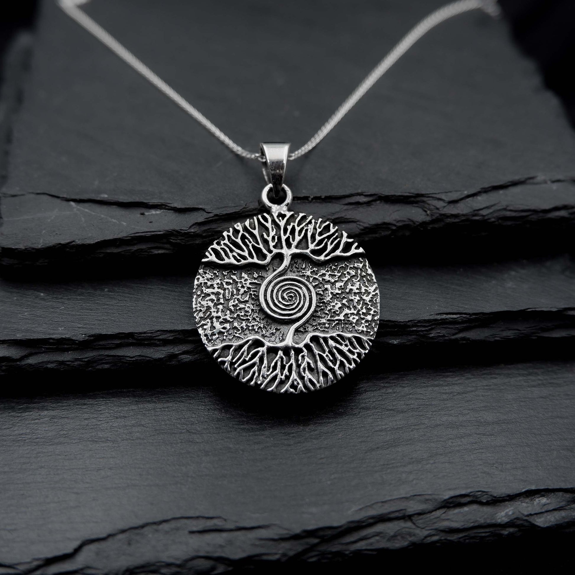 Tree of life Spiral Yggdrasil necklace, 925 Silver Talisman Necklace, Wiccan Tree Necklace, Viking Norse Tree Necklace, Pagan Tree Pendant - Aster & Trinkets