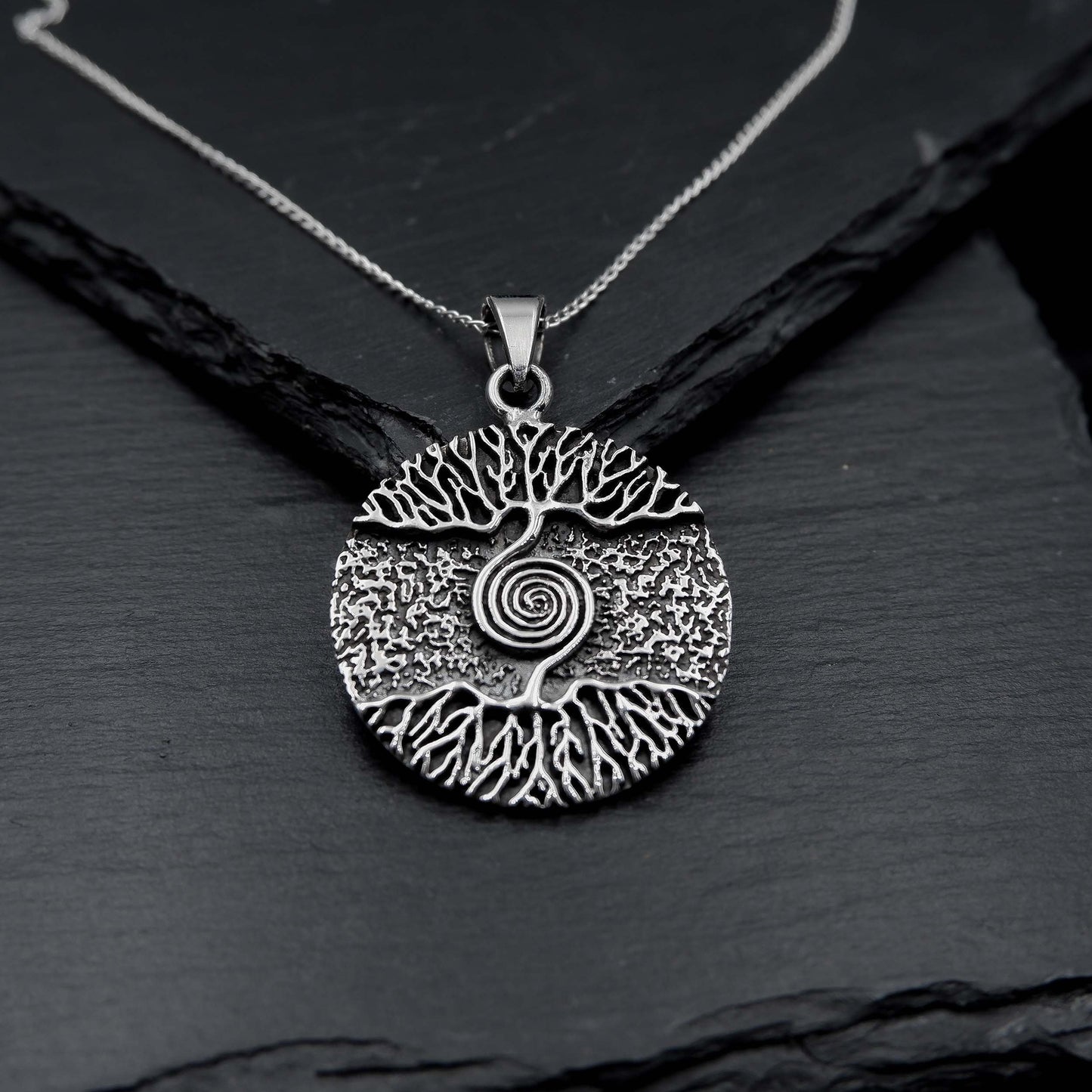 Tree of life Spiral Yggdrasil necklace, 925 Silver Talisman Necklace, Wiccan Tree Necklace, Viking Norse Tree Necklace, Pagan Tree Pendant - Aster & Trinkets