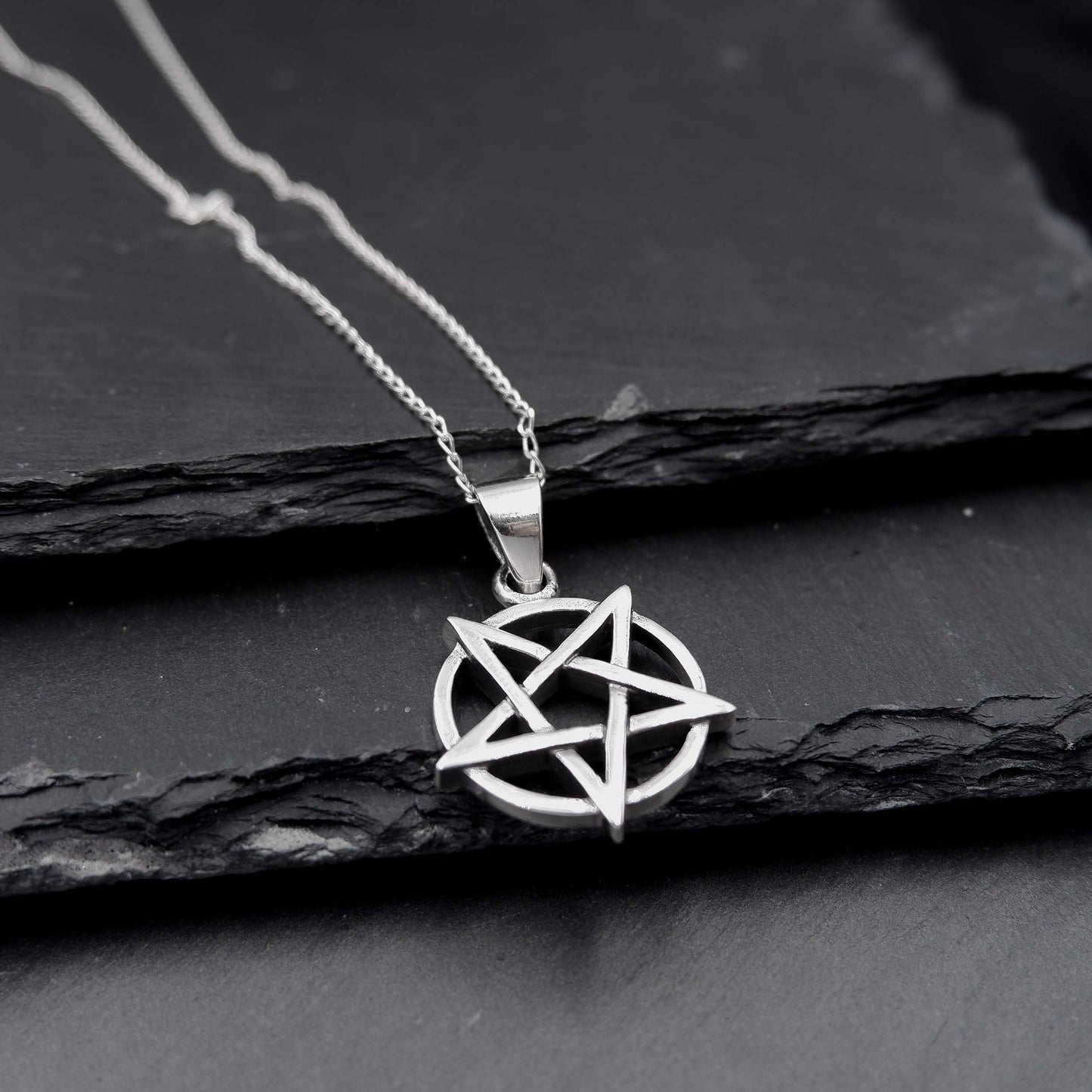 Satanic Inverted Pentagram Star Necklace, 925 Silver Inverted Pentacle Necklace, Devil Star Pendant, Goth Star Necklace, Demon Pentagram - Aster & Trinkets