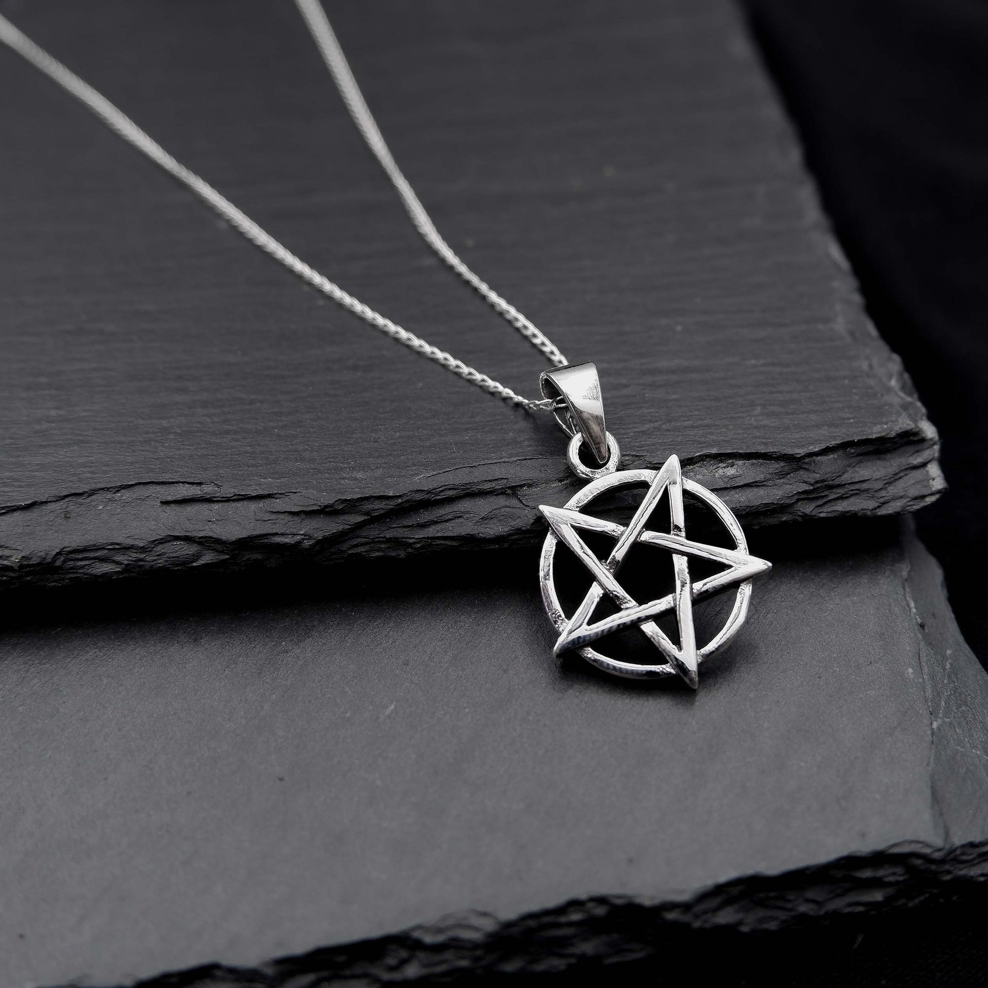 Satanic Inverted Pentagram Star Necklace, 925 Silver Inverted Pentacle Necklace, Devil Star Pendant, Goth Star Necklace, Demon Pentagram - Aster & Trinkets