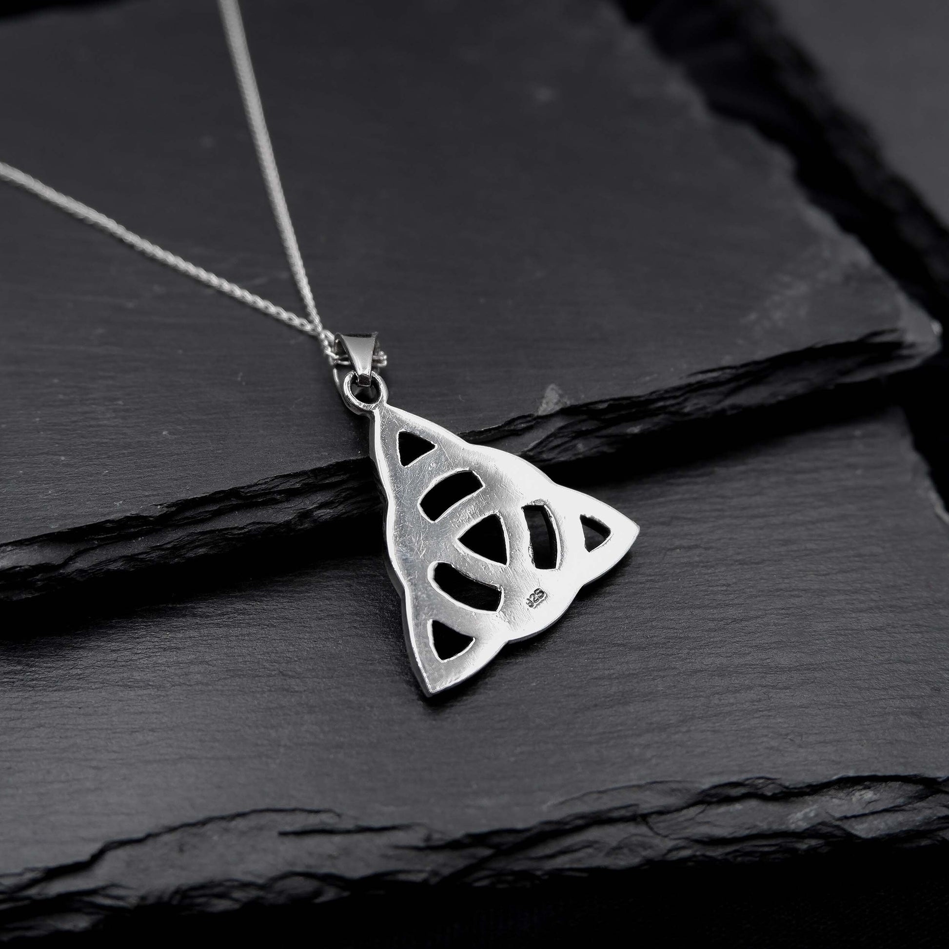 Celtic Knot Triquetra Trinity Necklace, 925 Sterling Silver Trinity Knot Pendant Necklace - Celtic Trinity Irish Norse Viking Pagan Necklace - Aster & Trinkets