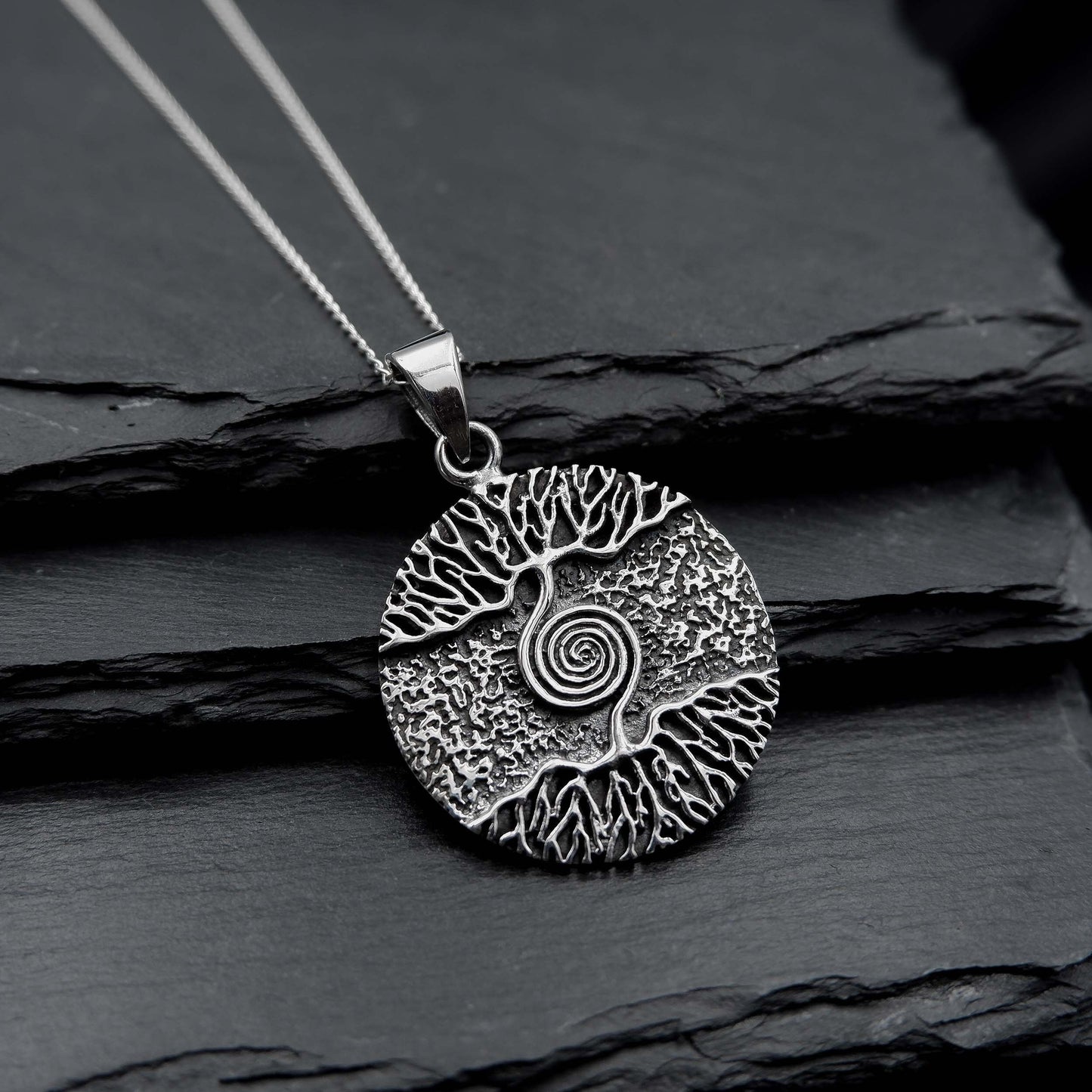 Tree of life Spiral Yggdrasil necklace, 925 Silver Talisman Necklace, Wiccan Tree Necklace, Viking Norse Tree Necklace, Pagan Tree Pendant - Aster & Trinkets