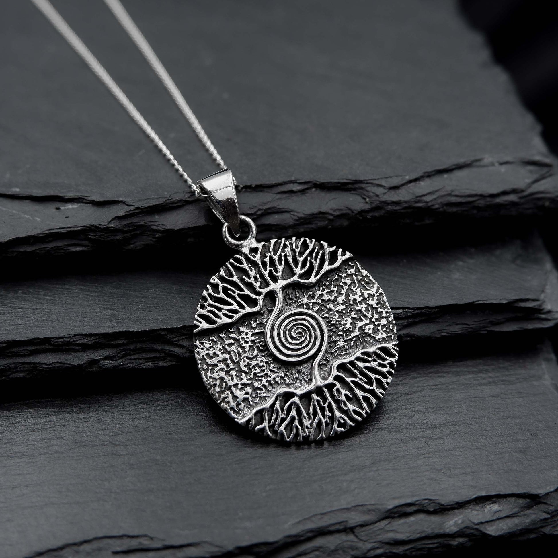 Tree of life Spiral Yggdrasil necklace, 925 Silver Talisman Necklace, Wiccan Tree Necklace, Viking Norse Tree Necklace, Pagan Tree Pendant - Aster & Trinkets