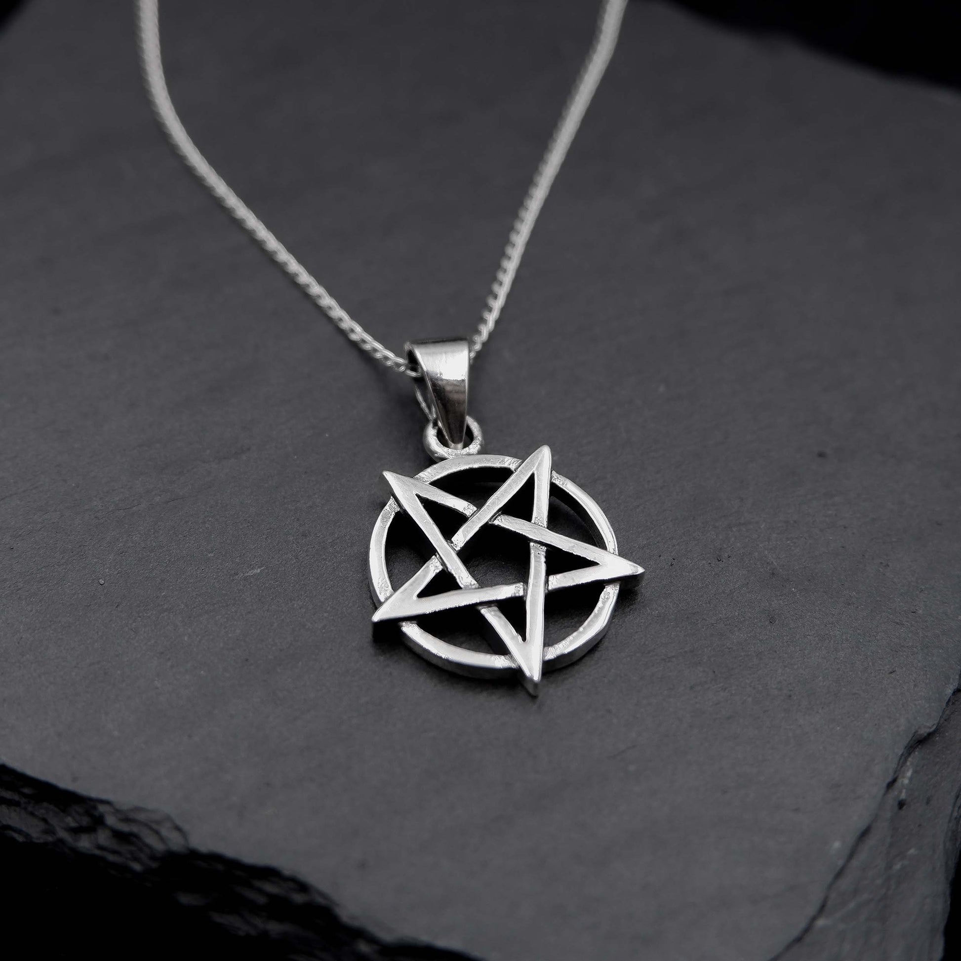 Satanic Inverted Pentagram Star Necklace, 925 Silver Inverted Pentacle Necklace, Devil Star Pendant, Goth Star Necklace, Demon Pentagram - Aster & Trinkets