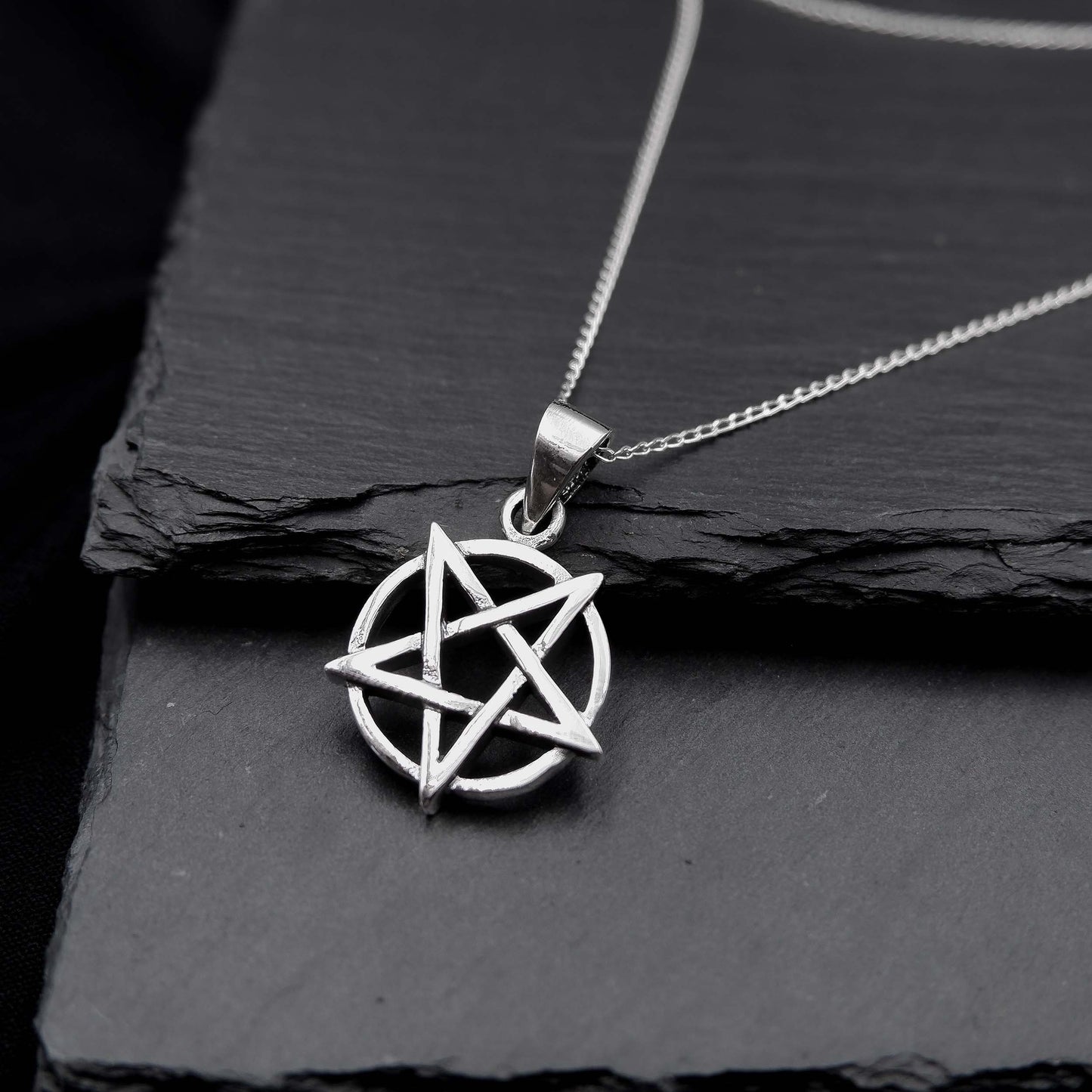 Satanic Inverted Pentagram Star Necklace, 925 Silver Inverted Pentacle Necklace, Devil Star Pendant, Goth Star Necklace, Demon Pentagram - Aster & Trinkets