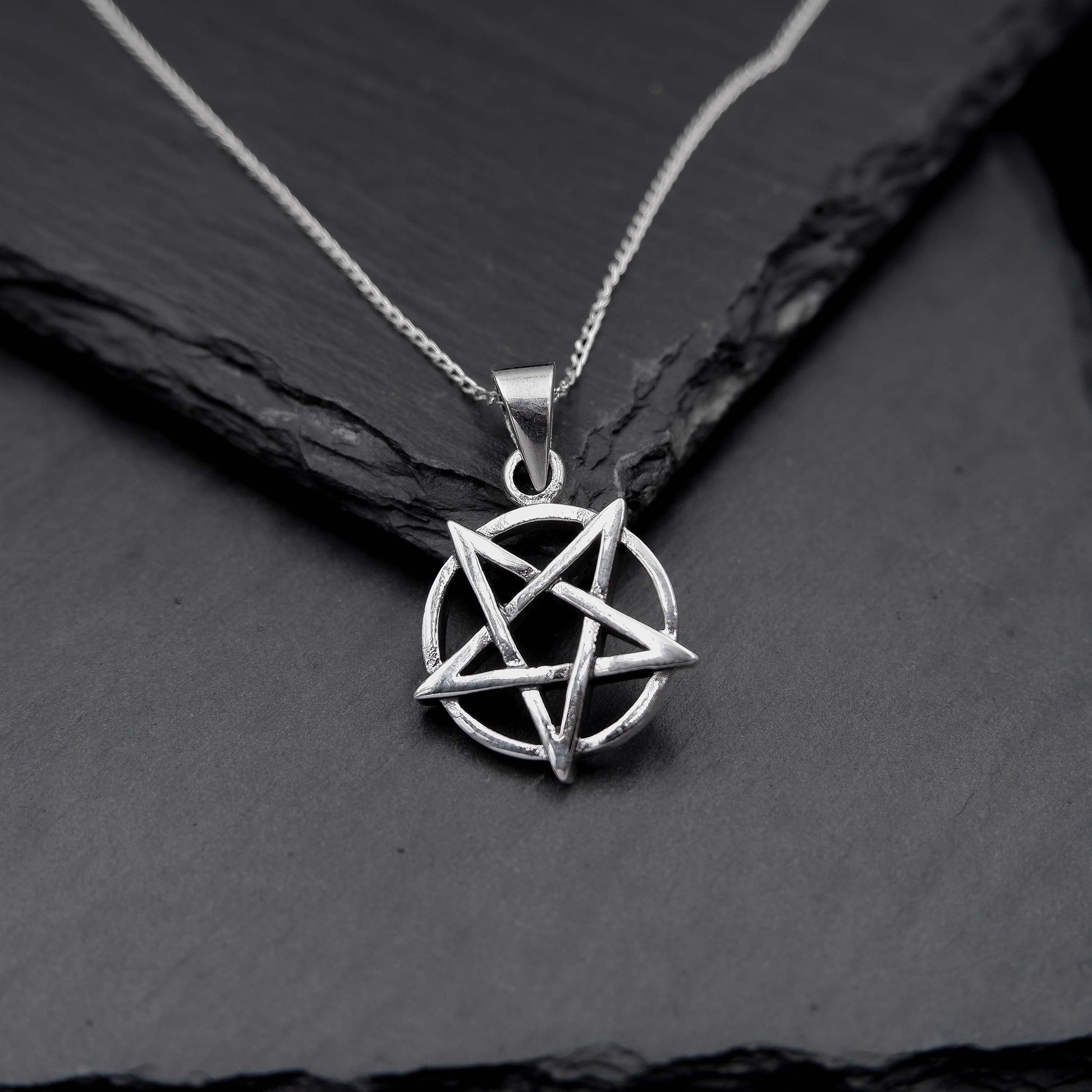 Satanic Inverted Pentagram Star Necklace, 925 Silver Inverted Pentacle Necklace, Devil Star Pendant, Goth Star Necklace, Demon Pentagram - Aster & Trinkets