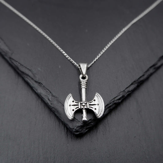 Labrys Necklace, 925 Sterling Silver Double Bitted Axe Charm Pendant, Minoan Axe Necklace - Ancient Greek - Pride Lesbian LGBT Female Symbol - Aster & Trinkets